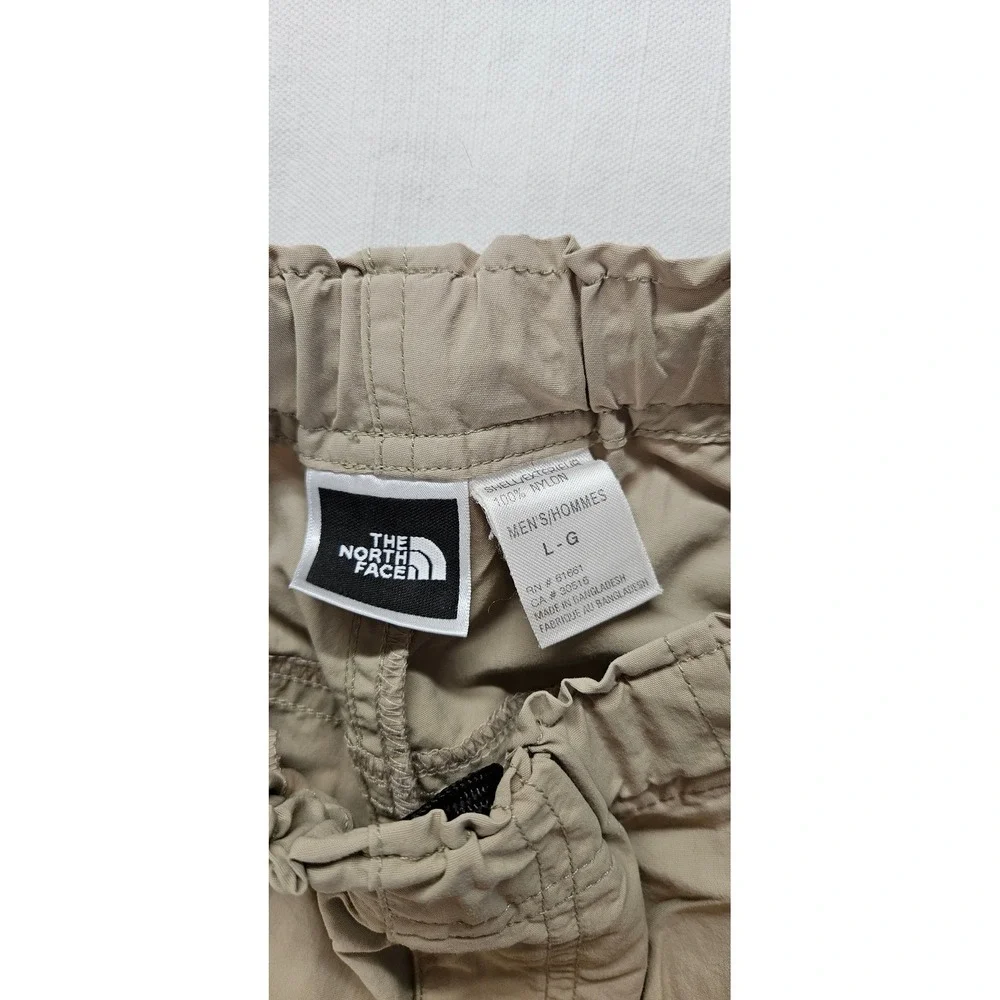 The North Face Mens Tan Nylon Hiking Pants Elastic Waist Khaki Size Large L-G